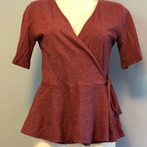 Loft peplum, wrap shirt size small